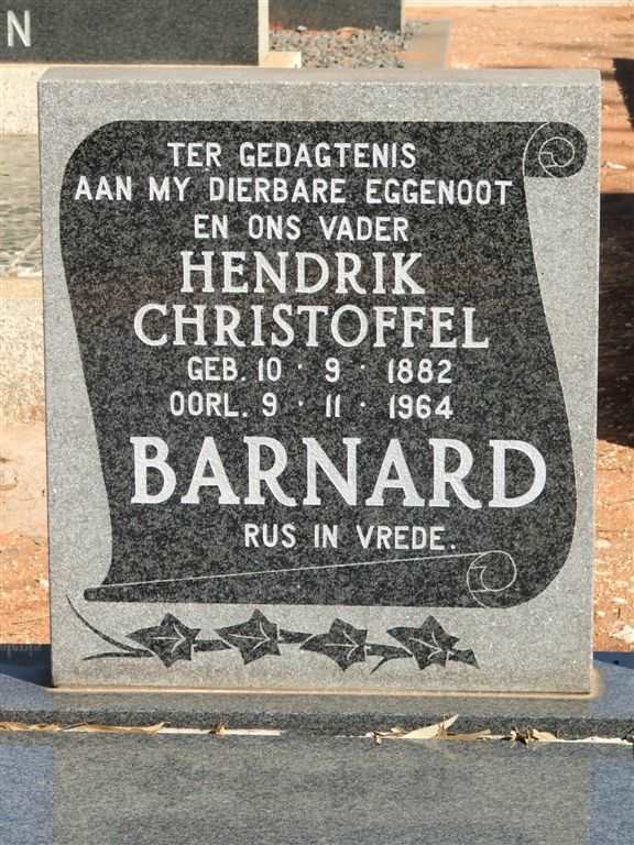 BARNARD Hendrik Christoffel 1882-1964