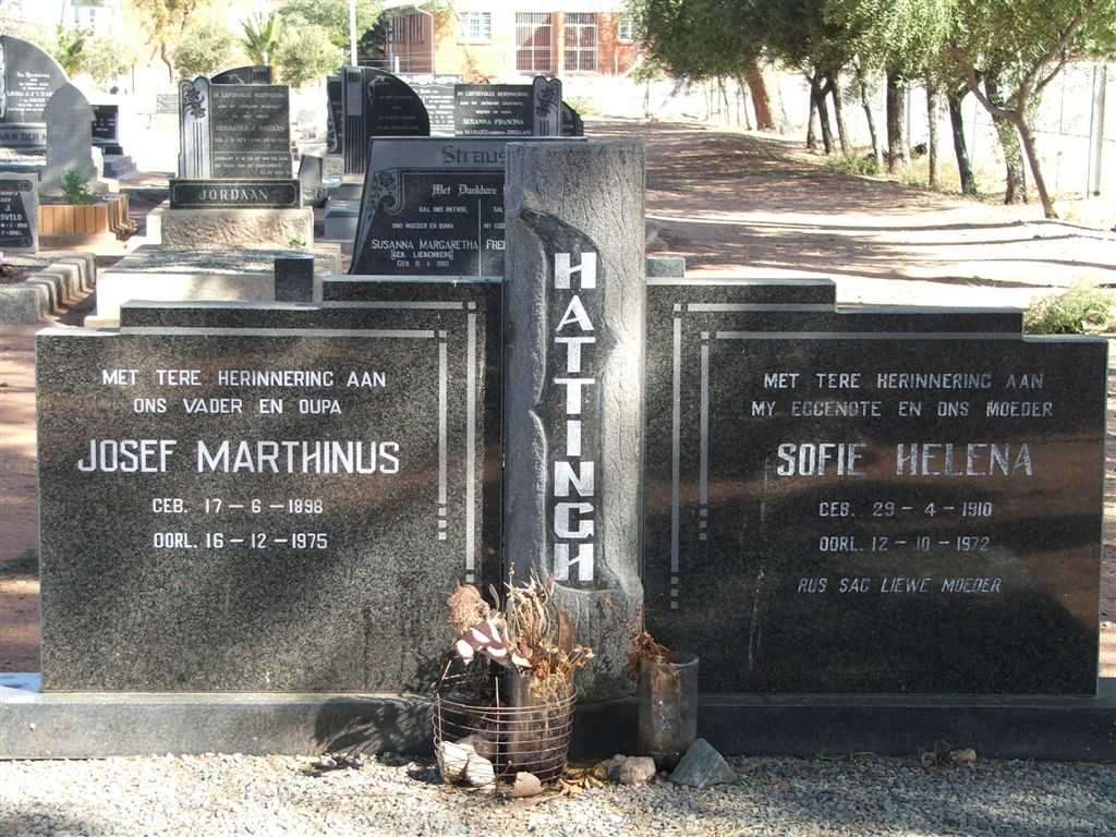 HATTINGH Josef Marthinus 1898-1975 & Sofie Helena 1910-1972