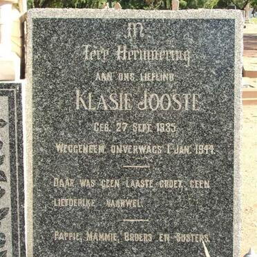 JOOSTE Klasie 1935-1944