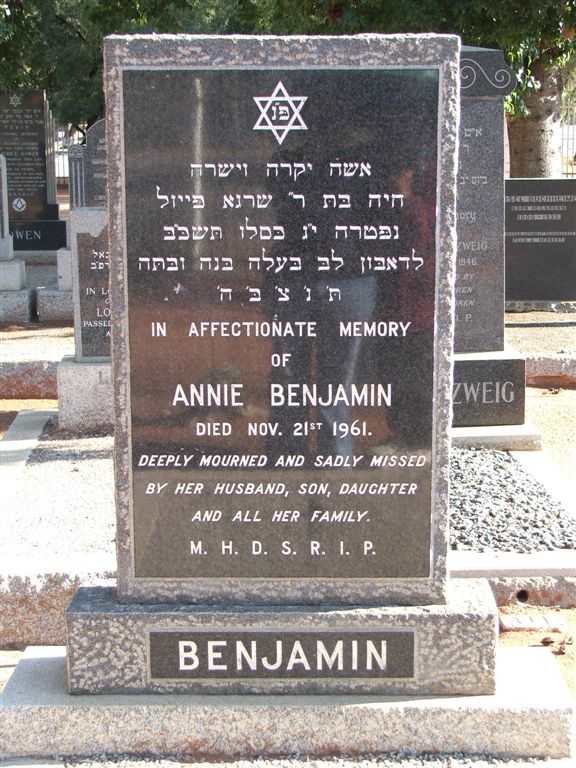 BENJAMIN Annie -1961