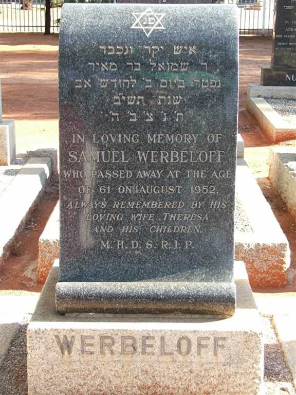 WERBELOFF Samuel -1952