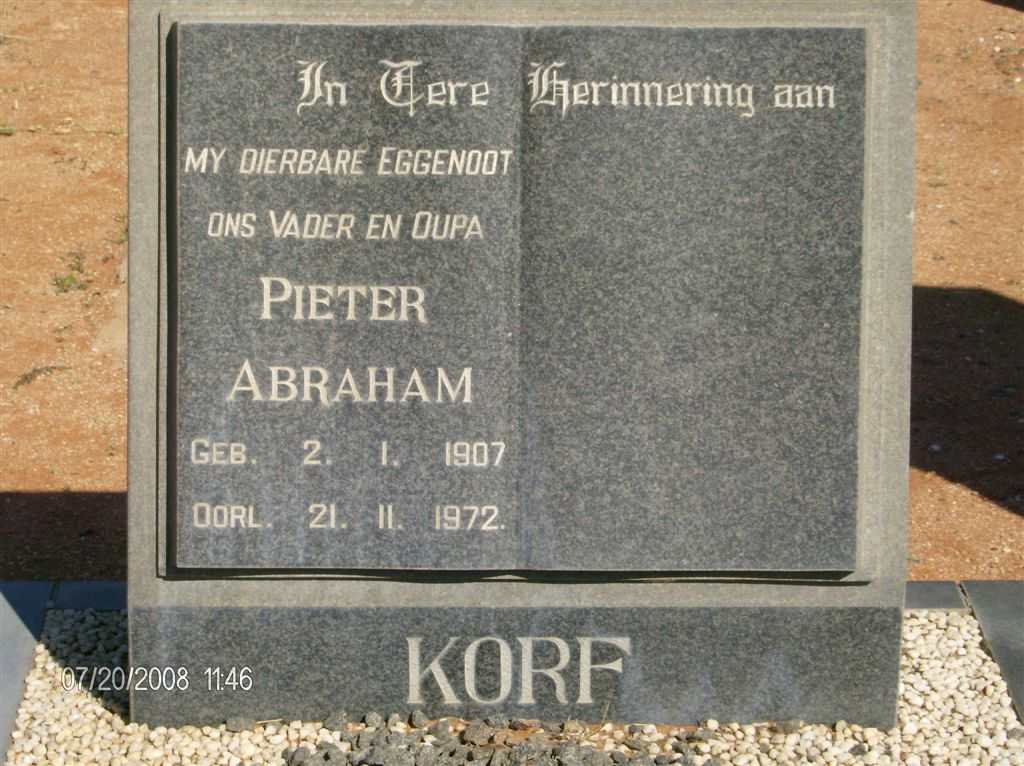 KORF Pieter Abraham 1907-1972