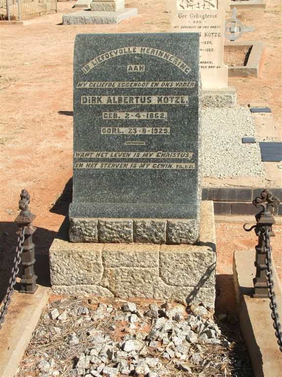 KOTZE Dirk Albertus 1862-1929