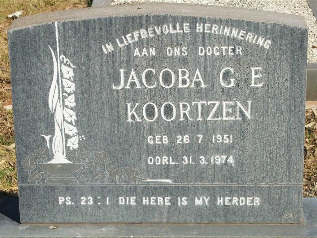 KOORTZEN Jacoba G.E. 1951-1974
