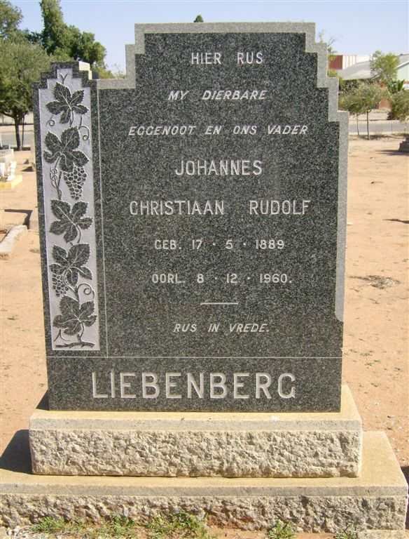 LIEBENBERG Johannes Christiaan Rudolf 1889-1960