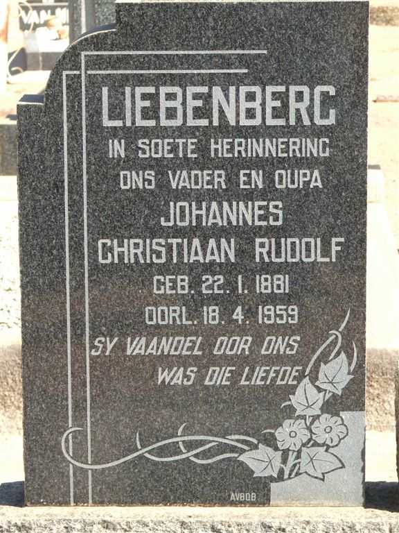 LIEBENBERG Johannes Christiaan Rudolph 1881-1959