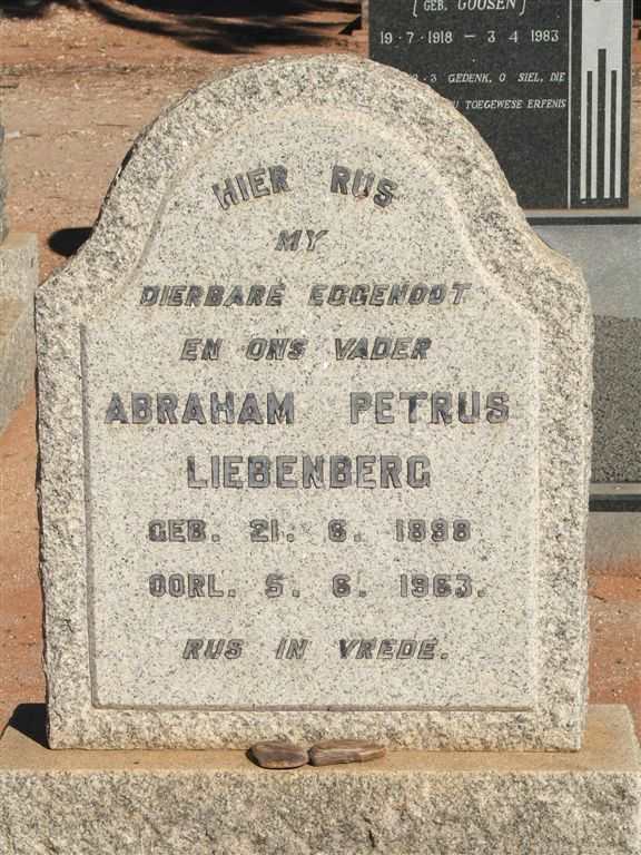 LIEBENBERG Abraham Petrus 1898-1963