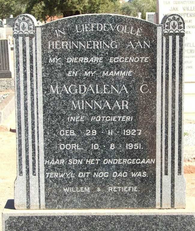 MINNAAR Magdalena C. nee POTGIETER 1927-1951