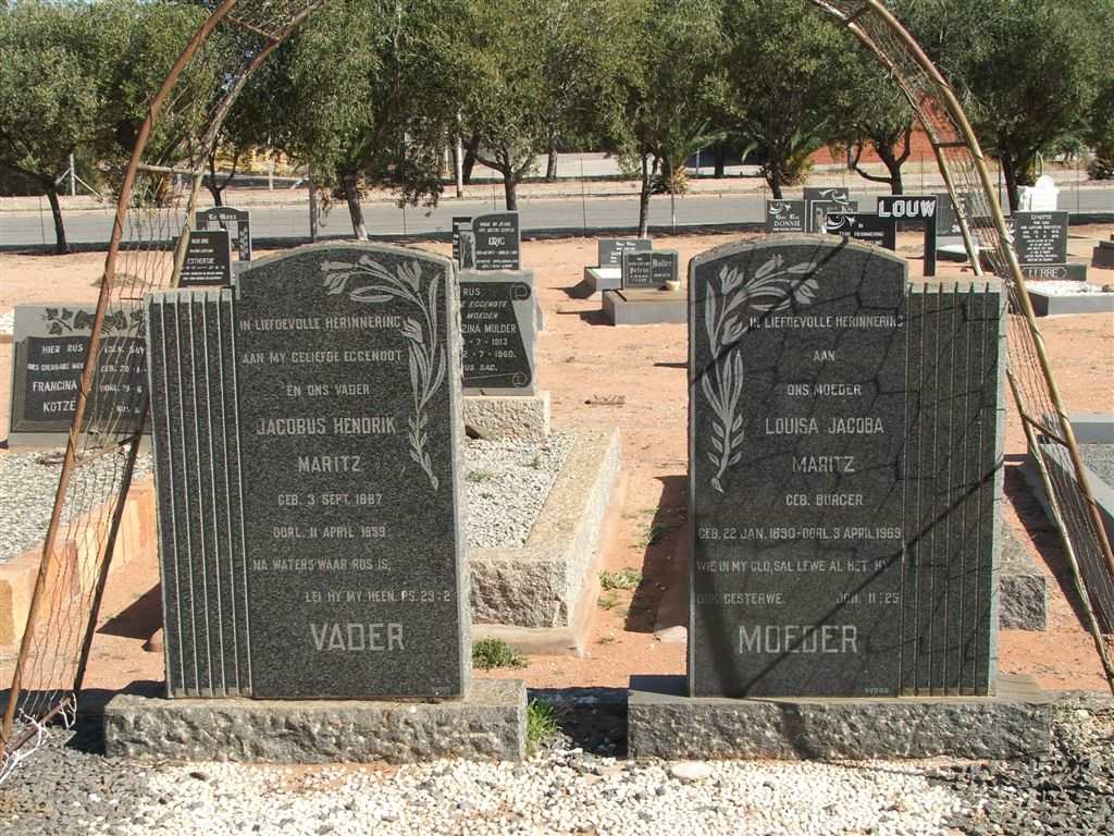 MARITZ Jacobus Hendrik 1887-1959 & Louisa Jacoba BURGER 1890-1969