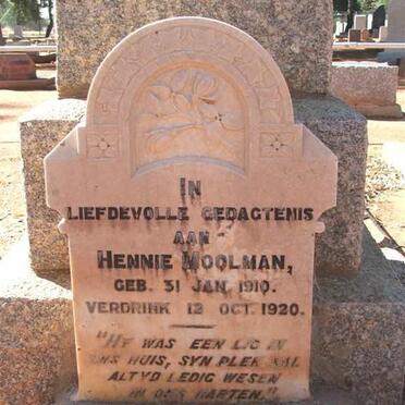 MOOLMAN Hennie 1910-1920