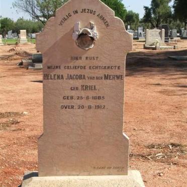MERWE Helena Jacoba, van der nee KRIEL 1885-1912