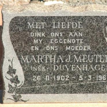 MEUTER Martha J. nee DUVENHAGE 1902-1962