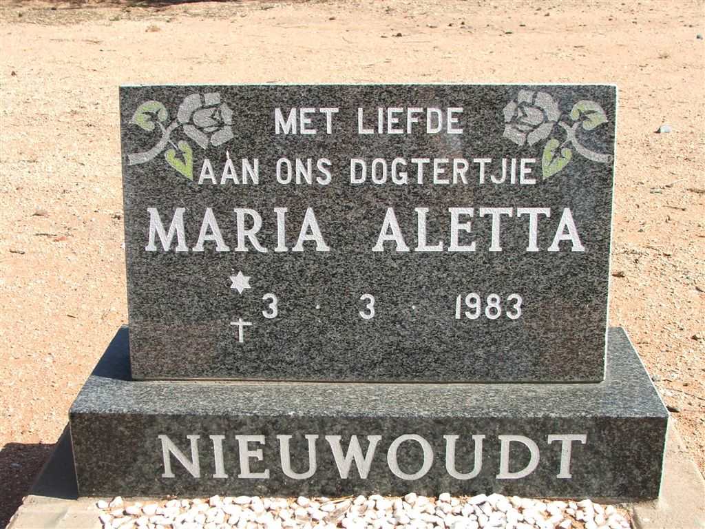NIEWOUDT Maria Aletta 1983-1983
