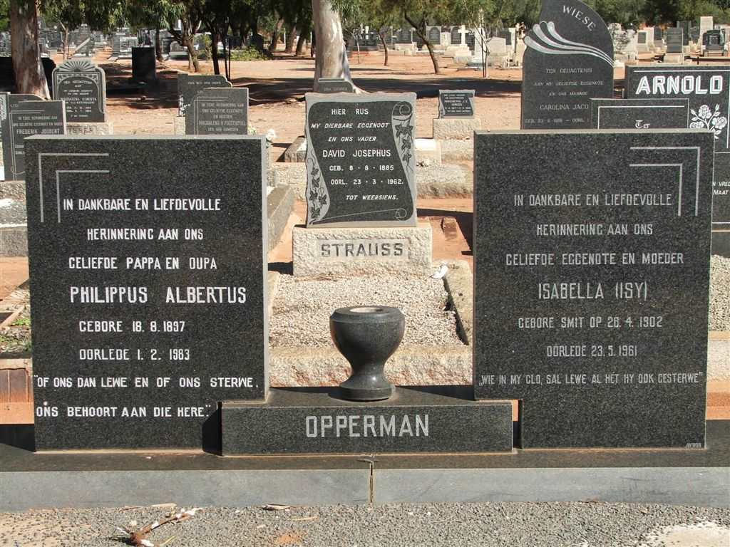 OPPERMAN Philippus Albertus 1897-1983 & Isabella SMIT 1902-1961