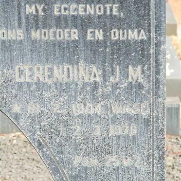 PLESSIS Gerendina J.M., du nee WIESE 1904-1978