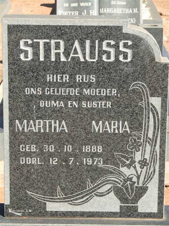 STRAUSS Martha Maria 1888-1973