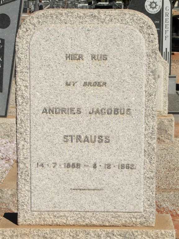 STRAUSS Andries Jacobus 1889-1962