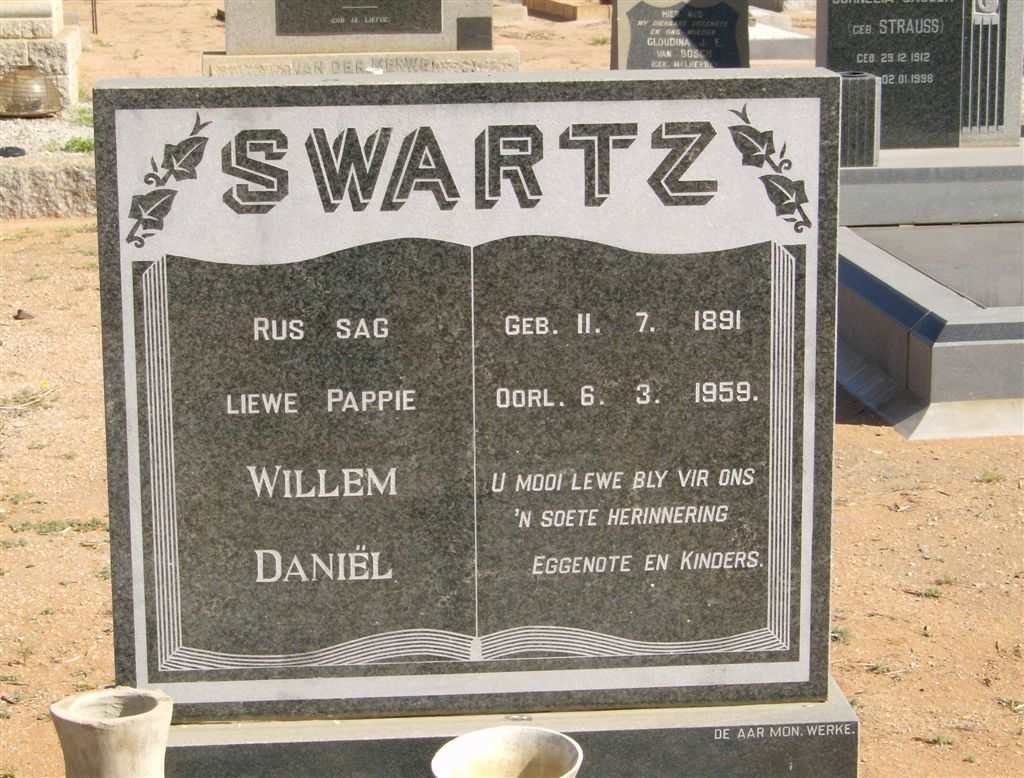 SWARTZ Willem Daniël 1891-1959