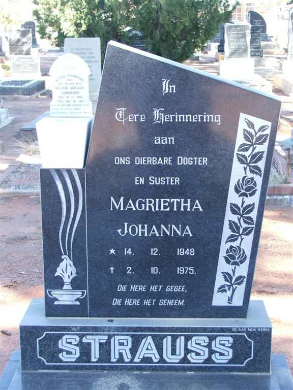 STRAUSS Magrietha Johanna 1948-1975