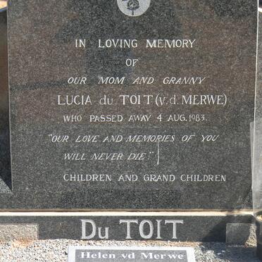 TOIT Lucia, du nee V.D. MERWE  -1983 :: VAN DER MERWE Helen 1932-2009