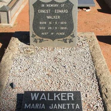 WALKER Ernest Edward 1870-1958 :: WALKER Maria Janetta 1935-1998
