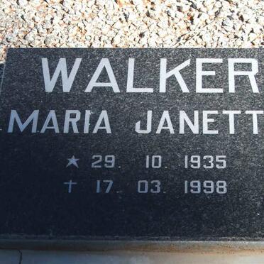 WALKER Maria Janetta 1935-1998