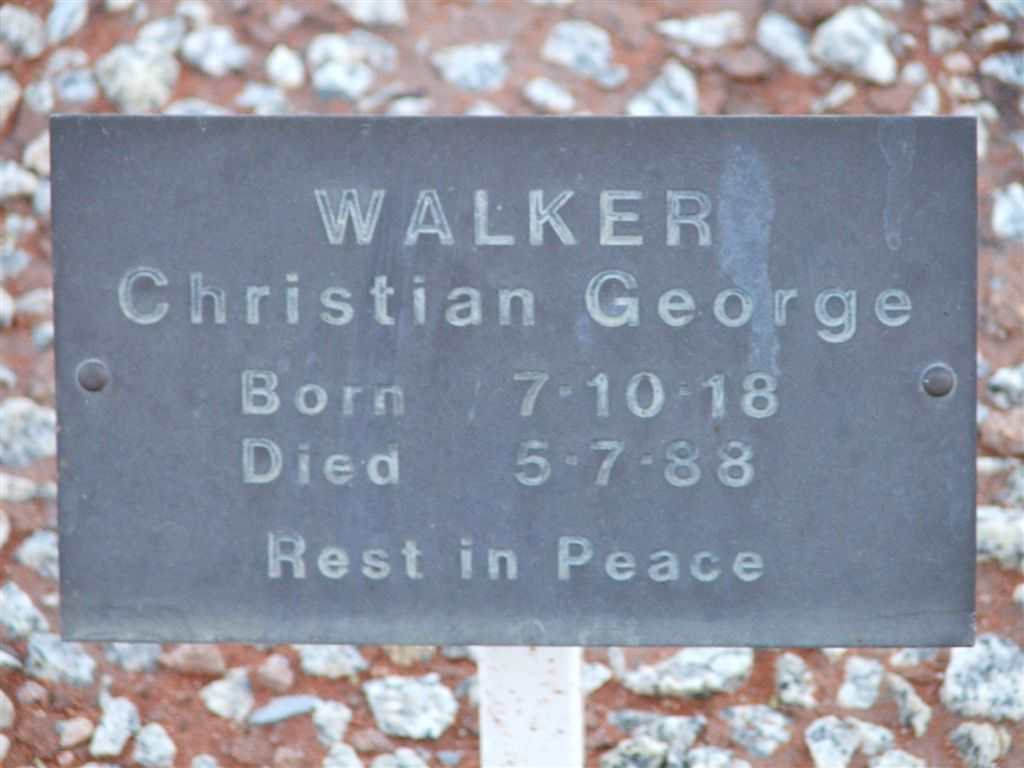 WALKER Christiaan George 1918-1988