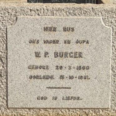 BURGER W.P. 1860-1951
