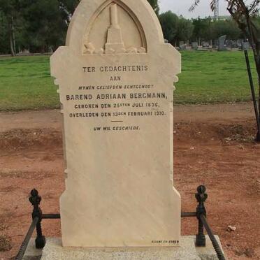 BERGMANN Barend Adriaan 1836-1910