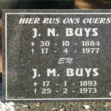 BUYS J.N. 1884-1977 &amp; J.M. 1893-1973