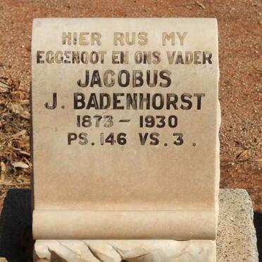 BADENHORST Jacobus J. 1873-1930