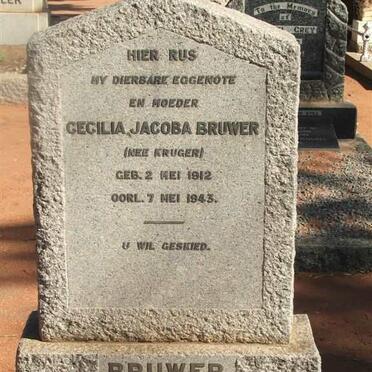 BRUWER Cecilia Jacoba nee KRUGER 1912-1943