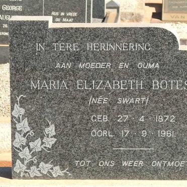 BOTES Maria Elizabeth nee SWART 1872-1961
