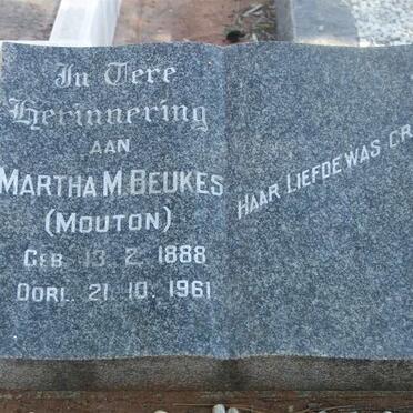 BEUKES Martha M. nee MOUTON 1888-1961