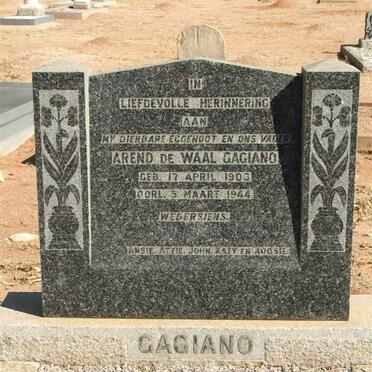 GAGIANO Arend De Waal 1903-1944