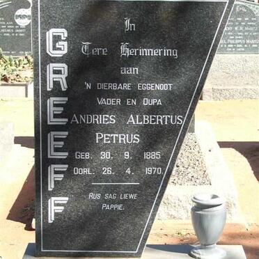 GREEFF Andries Albertus Petrus 1885-1970