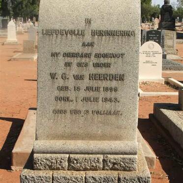 HEERDEN W.G., van 1898-1943