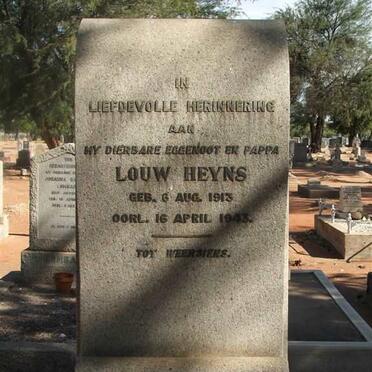 HEYNS Louw 1913-1943