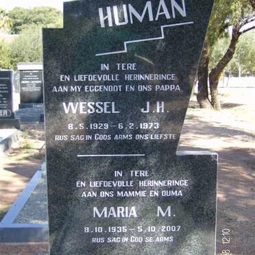 HUMAN Wessel J.H. 1929-1973 &amp; Maria M. 1935-2007