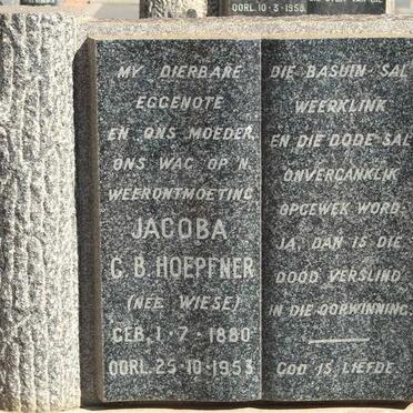 HOEPFNER Jacoba C.B. nee WIESE 1880-1953
