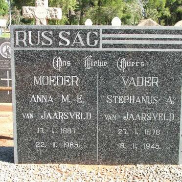 JAARSVELD Stephanus A., van 1878-1945 &amp; Anna M.E. 1887-1965