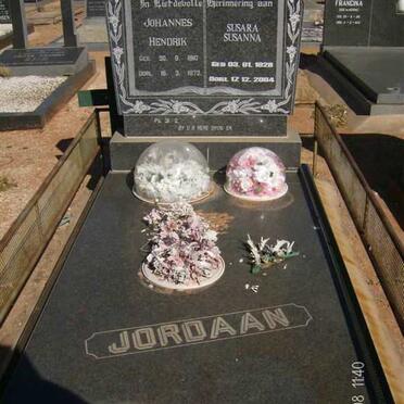 JORDAAN Johannes Hendrik 1910-1972 &amp; Susara Susanna 1926-2004