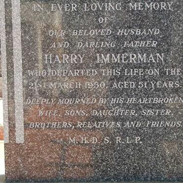 IMMERMAN Harry -1950