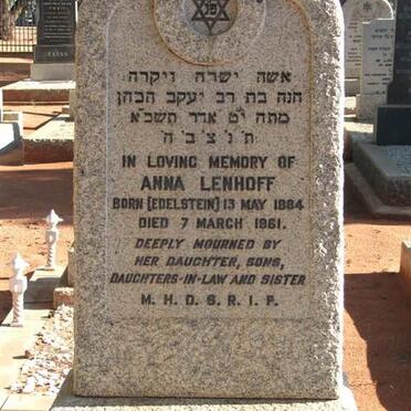LENHOFF Anna nee EDELSTEIN 1884-1961