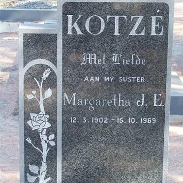 KOTZÉ Margaretha J.E. 1902-1969