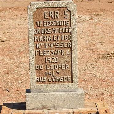 KOCK Maria E. nee VISSER 1920-1947