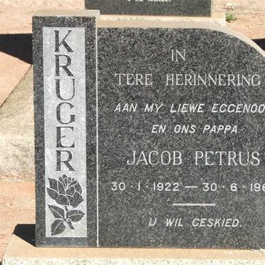 KRUGER Jacob Petrus 1922-1963