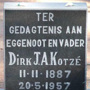 KOTZÉ Dirk J.A. 1887-1957
