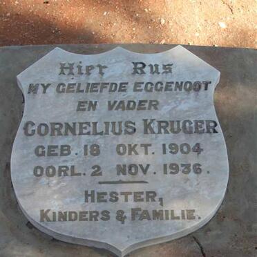 KRUGER Cornelius 1904-1936