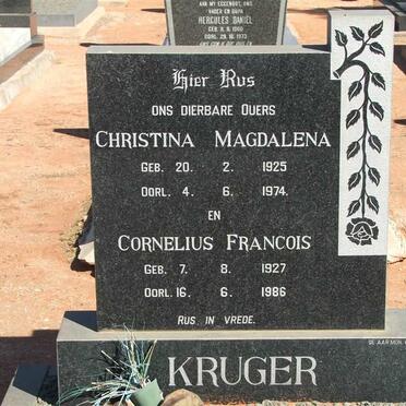KRUGER Cornelius Francois 1927-1986 &amp; Christina Magdalena 1925-1974
